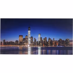 Image LED, image sur toile, image illuminée, image murale, minuterie Certifié FSC ~ 100x50cm One World Trade Center, scintill ...