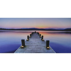 Tableau toile image murale LED motif ponton sur mer minuterie 110x555cm 040003570