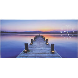 Image LED sur toile illuminée tableau mural minuterie pont horloge murale 110x55cm 040003566
