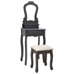 Ensemble de coiffeuse avec tabouret 50 x 59 x 136 cm gris