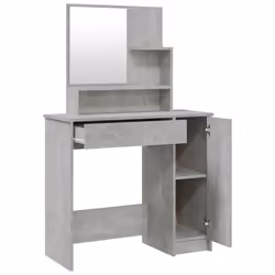 Ensemble de coiffeuse 865 x 35 x 136 cm gris beton
