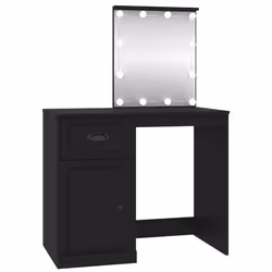 Coiffeuse avec led 90 x 50 x 1325 cm bois d ingenierie noir