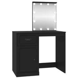 Coiffeuse avec led 90 x 50 x 1325 cm bois d ingenierie noir