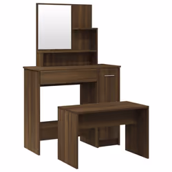 Ensemble de coiffeuse table de maquillage chene 865 x 35 x 136 cm marron