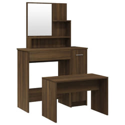 Ensemble de coiffeuse table de maquillage chene 865 x 35 x 136 cm marron