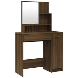 Coiffeuse table de maquillage avec miroir 865 x 35 x 136 cm marron