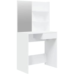 Coiffeuse design avec miroir 74,5 x 40 x 141 cm blanc