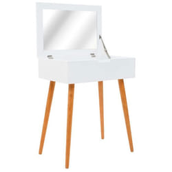 Coiffeuse table de maquillage design meuble mobilier de chambre avec miroir 60 x 40 x 75 cm MDF blanc