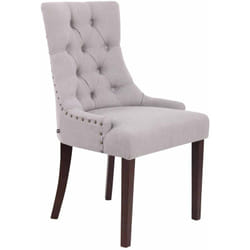 Chaise de salle à manger bureau ou coiffeuse capitonné en tissu gris pied foncé FAL10061
