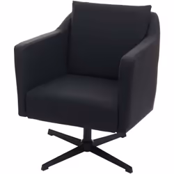 Chaise fauteuil cocktail lounge avec base pivotante en synthétique noir Ce fauteuil moderne de style lounge s'intègre parfait ...
