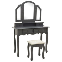 Coiffeuse table de maquillage design meuble mobilier de chambre avec tabouret 100 x 40 x 146 cm gris