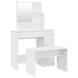 Ensemble de coiffeuse meuble chambre 865 x 35 x 136 cm blanc brillant