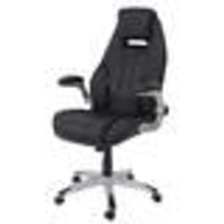 Fauteuil de bureau sur roulettes en synthetique noir ergonomique