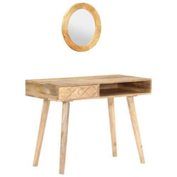Coiffeuse table de maquillage design meuble mobilier de chambre 100 x 50 x 76 cm bois de manguier solide