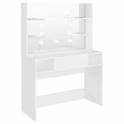 Table de maquillage avec eclairage led 100 x 40 x 135 cm MDF blanc