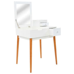 Coiffeuse table de maquillage design meuble mobilier de chambre avec miroir 60 x 50 x 86 cm MDF blanc