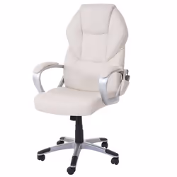Fauteuil de bureau - Crème - Massage - Chauffage - Pivotant - Synthetique