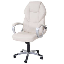 Fauteuil de bureau - Crème - Massage - Chauffage - Pivotant - Synthetique