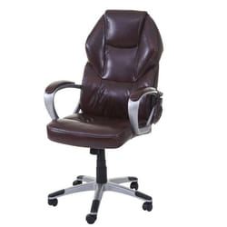 Fauteuil de bureau sur roulettes avec fonction massage chauffage pivotante en synthetique bordeau par
