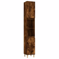 Armoire de bain 30 x 30 x 190 cm bois d ingenierie chene fume