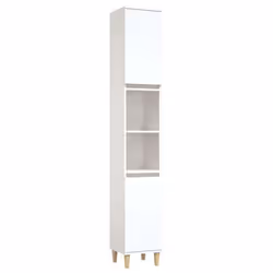Armoire de salle de bain - Non spécifié - 30 x 30 x 190 cm - Bois dingénierie - Blanc - 6 compartiments