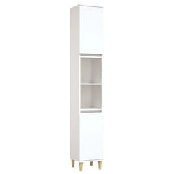 Armoire de salle de bain - Non spécifié - 30 x 30 x 190 cm - Bois dingénierie - Blanc - 6 compartiments