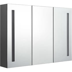 Helloshop26 - Armoire de salle de bain à miroir led 89 x 14 x 62 cm gris