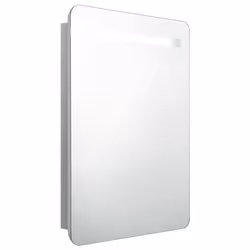 Armoire de salle de bain - LED - 60x11x80 cm - Gris - MDF mélaminé - 2 étagères