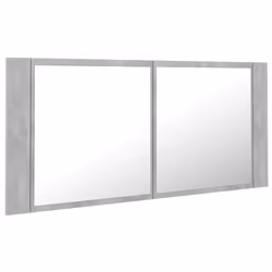 Armoire de salle de bain - Non spécifié - 100 x 12 x 45 cm - Miroir LED - Gris - Acrylique