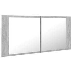 Armoire de salle de bain - Non spécifié - 100 x 12 x 45 cm - Miroir LED - Gris - Acrylique