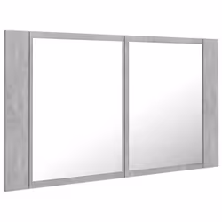 Armoire de salle de bain - Non spécifié - 80 x 12 x 45 cm - Miroir LED - Gris - Acrylique