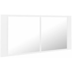 Helloshop26 - Armoire salle de bain à miroir led 100 x 12 x 45 cm acrylique blanc