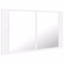 Armoire de salle de bain - LED - 80 x 12 x 45 cm - Miroir acrylique - Blanc - Contemporain