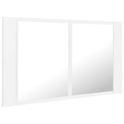 Armoire de salle de bain - LED - 80 x 12 x 45 cm - Miroir acrylique - Blanc - Contemporain