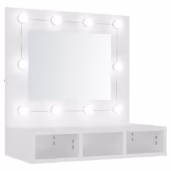Armoire à miroir avec LED - Blanc - 60 x 315 x 62 cm - Bois dingénierie - Installation murale ou sur table