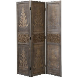 Décoshop26 - Paravent 3 pans en bois marron haute qualité 170x120 cm pliable PAR06077