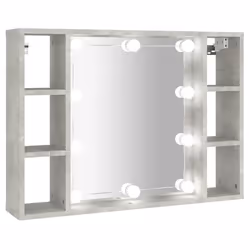 Armoire a miroir avec led 76 x 15 x 55 cm gris