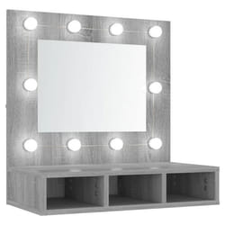 Armoire à miroir avec LED - Gris - 60 x 315 x 62 cm - Bois dingénierie - Installation murale ou sur table