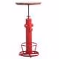 Table haute de bar style industriel Décoshop26 - hauteur réglable - repose-pieds confortable - rouge