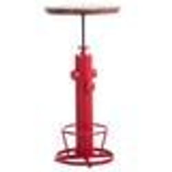 Table haute de bar style industriel Décoshop26 - hauteur réglable - repose-pieds confortable - rouge