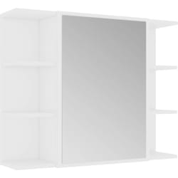Helloshop26 - Armoire à miroir de salle de bain 80 x 20,5 x 64 cm aggloméré blanc
