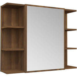 Helloshop26 - Armoire à miroir de salle de bain 80 x 20,5 x 64 cm bois brun