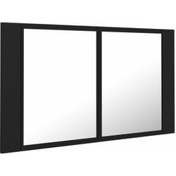 Helloshop26 - Armoire à miroir de salle de bain led 80 x 12 x 45 cm acrylique noir