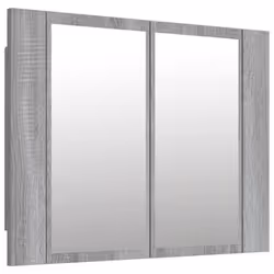 Armoire a miroir led 60 x 12 x 45 cm bois d ingenierie gris