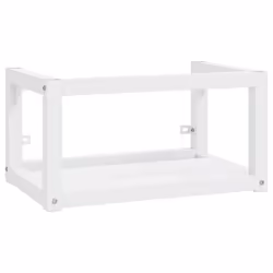 Cadre de lavabo - Blanc - 59 x 38 x 31 cm - Fer enduit de poudre - Mural - Durable