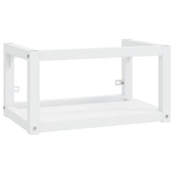 Cadre de lavabo - Blanc - 59 x 38 x 31 cm - Fer enduit de poudre - Mural - Durable