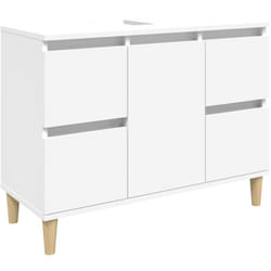 Meuble d'évier armoire de lavabo 80 x 33 x 60 cm bois d'ingénierie blanc