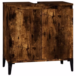 Meuble sous lavabo - Non spécifié - 58 x 33 x 60 cm - Bois dingénierie - Marron foncé - Contemporain