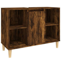 Meuble de salle de bain - Non spécifié - 80 x 33 x 60 cm - Bois dingénierie - Marron - 5 compartiments