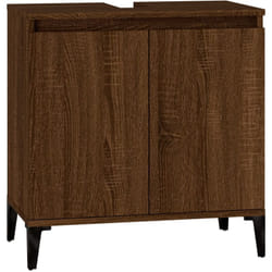 Helloshop26 - Meuble d'évier sous lavabo salle de bain 58 x 33 x 60 cm bois d'ingénierie marron